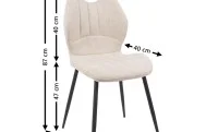 Set Masă Living Extensibilă DTM0101 Blat Ceramic Gri cu 4 Scaune Tapițate MC06 Bej 6