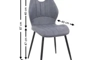 Set Masă Living Extensibilă DTM0101 Blat Ceramic Gri cu 4 Scaune Tapițate MC06 Gri