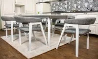 Set Masă Living Extensibilă Palmdale Albă cu 6 Scaune Carolina 5
