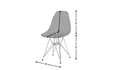 Scaun PP712 Plastic Transparent-Gri