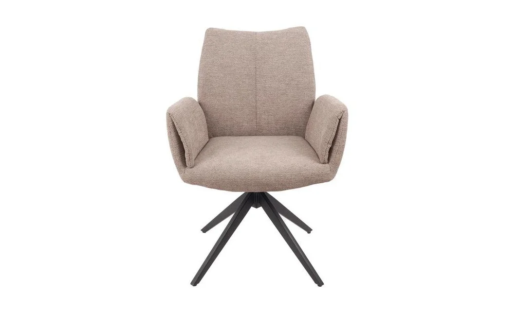 Set Masă Living Extensibilă CT163 Blat Ceramic Alb cu 4 Scaune Rotative KJC77 Maro 2