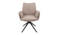 Set Masă Living Extensibilă CT163 Blat Ceramic Alb cu 4 Scaune Rotative KJC77 Maro 2