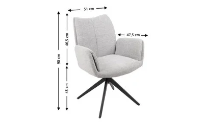 Scaun Living Rotativ KJC77 Gri Deschis