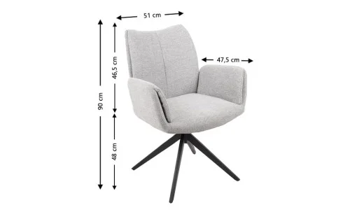 Scaun Living Rotativ KJC77 Gri Deschis