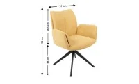 Set Masă Living Extensibilă CT163 Blat Ceramic Alb cu 4 Scaune Rotative KJC77 Galbene 6