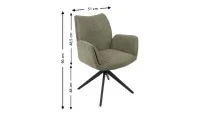 Set Masă Living Extensibilă CT163 Blat Ceramic Alb cu 4 Scaune Rotative KJC77 Verzi 6
