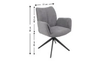Set Masă Living Extensibilă CT163 Blat Ceramic Alb cu 4 Scaune Rotative KJC77 Gri Închis 5