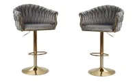 Set 2 Scaune de Bar KJC362 Gri