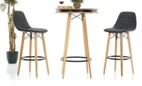 Set Masa Bar cu 4 Scaune Gri Inchis 3