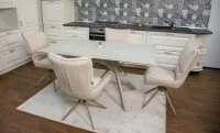 Set Masă Living Extensibilă Bej DTM0107 cu 4 Scaune DCM0607CS Bej 5