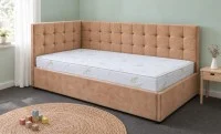 Pat Tapițat de Colț Claudia 90x200, Mexico 60, Bej Închis