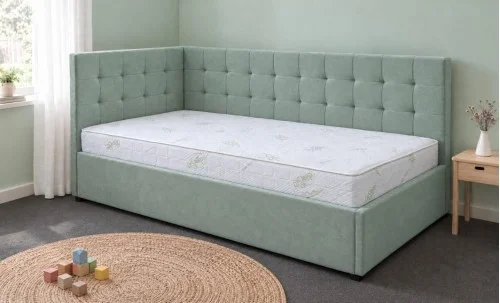 Pat Tapițat de Colț Claudia 90x200, Fresh 10, Verde Seladon