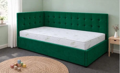 Pat Tapițat de Colț Claudia 120x200, Fresh 13, Verde Smarald