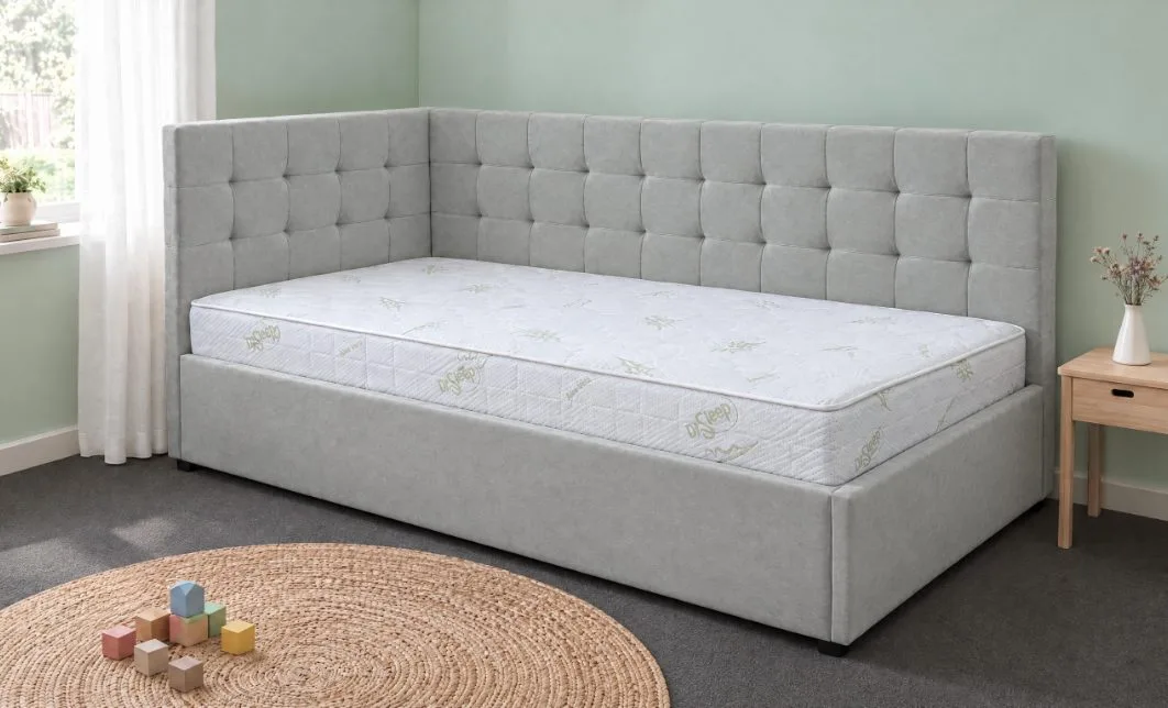 Pat Tapițat de Colț Claudia 90x200, Fresh 14, Gri Deschis