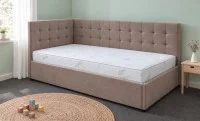Pat Tapițat de Colț Claudia 90x200, Lemon 26, Maro Deschis