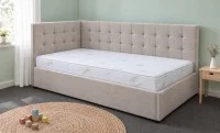 Pat Tapițat de Colț Claudia 90x200, Nice Velvet 4, Bej