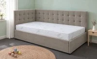Pat Tapițat de Colț Claudia 120x200, Nice Velvet 10, Crem