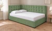Pat Tapițat de Colț Claudia 140x200, Nice Velvet 14, Verde Mentă