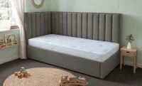 Pat Tapițat de Colț Klaus 90x200, Fresh 38, Gri Închis