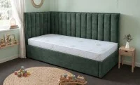 Pat Tapițat de Colț Klaus 120x200, Nice Velvet 15, Verde Brad