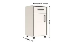Suport de Masă Prime KON1D1S cu 1 Sertar și 1 Ușă, Cashmir / Negru