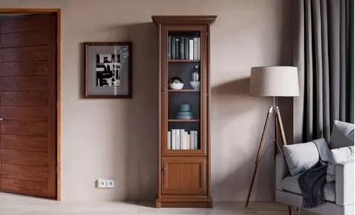 Vitrină Living Sonata 1DP cu 1 Ușă, Nuc / Maro 