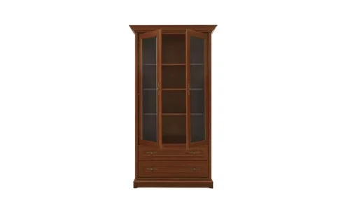 Vitrină Living Sonata 2D2S cu 2 Sertare și 2 Uși, Nuc / Maro 