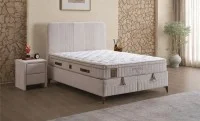 Set Pat Tapițat cu Saltea Vogue și Somieră Rabatabilă 180x200